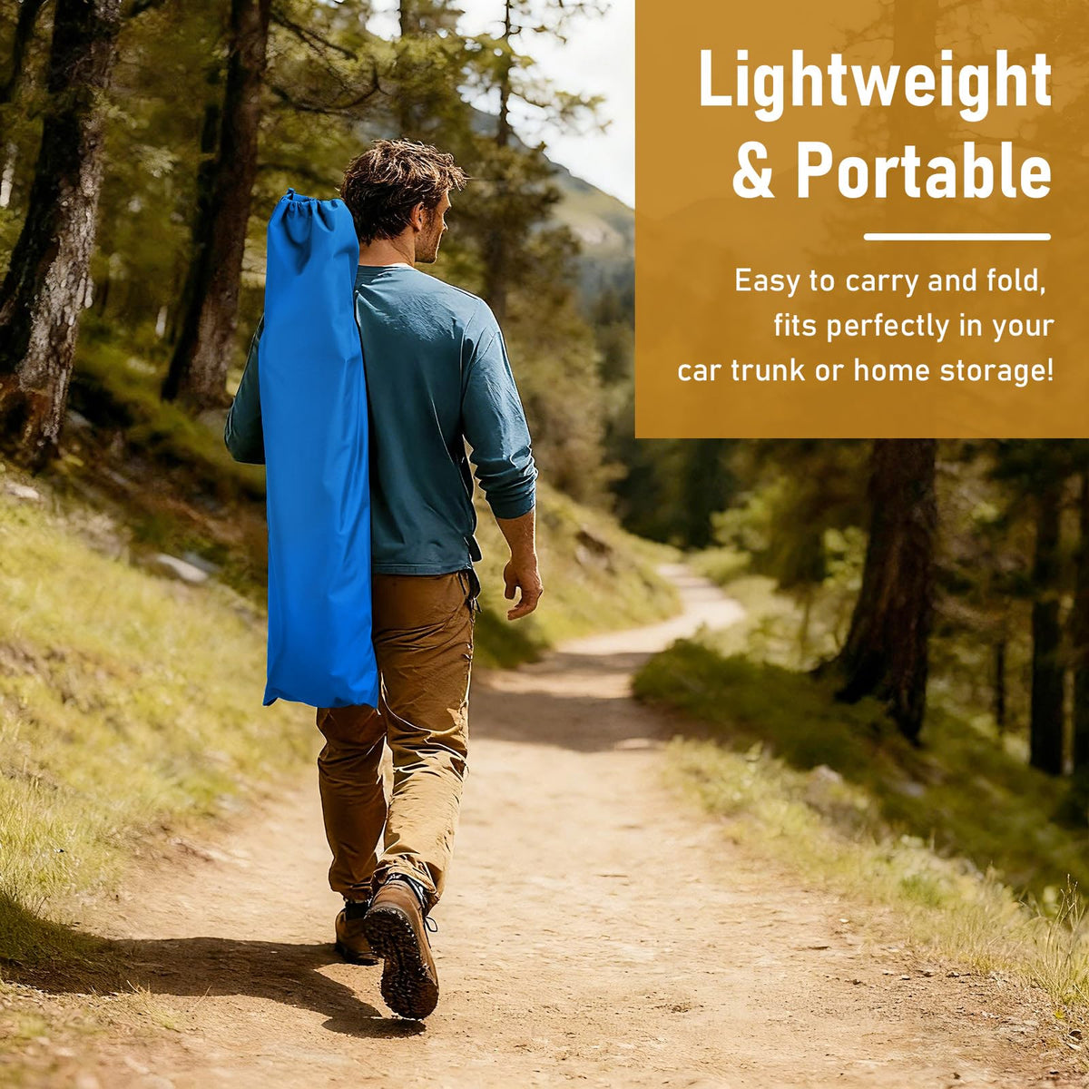 Folding Camping Cot with Carry Bag, Blue L663