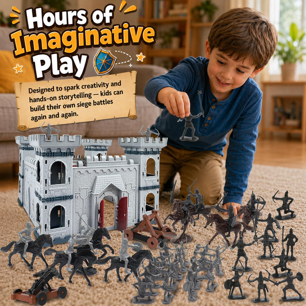 Medieval Castle Toy Knights Army Men Playset O40516
