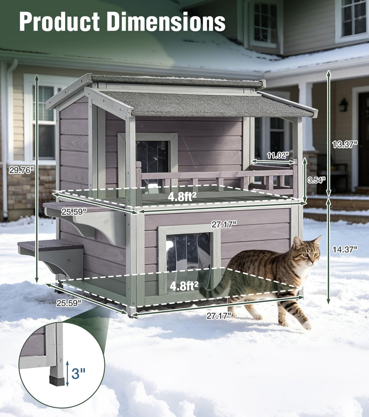 Large 2 Story Heated Cat House F71855