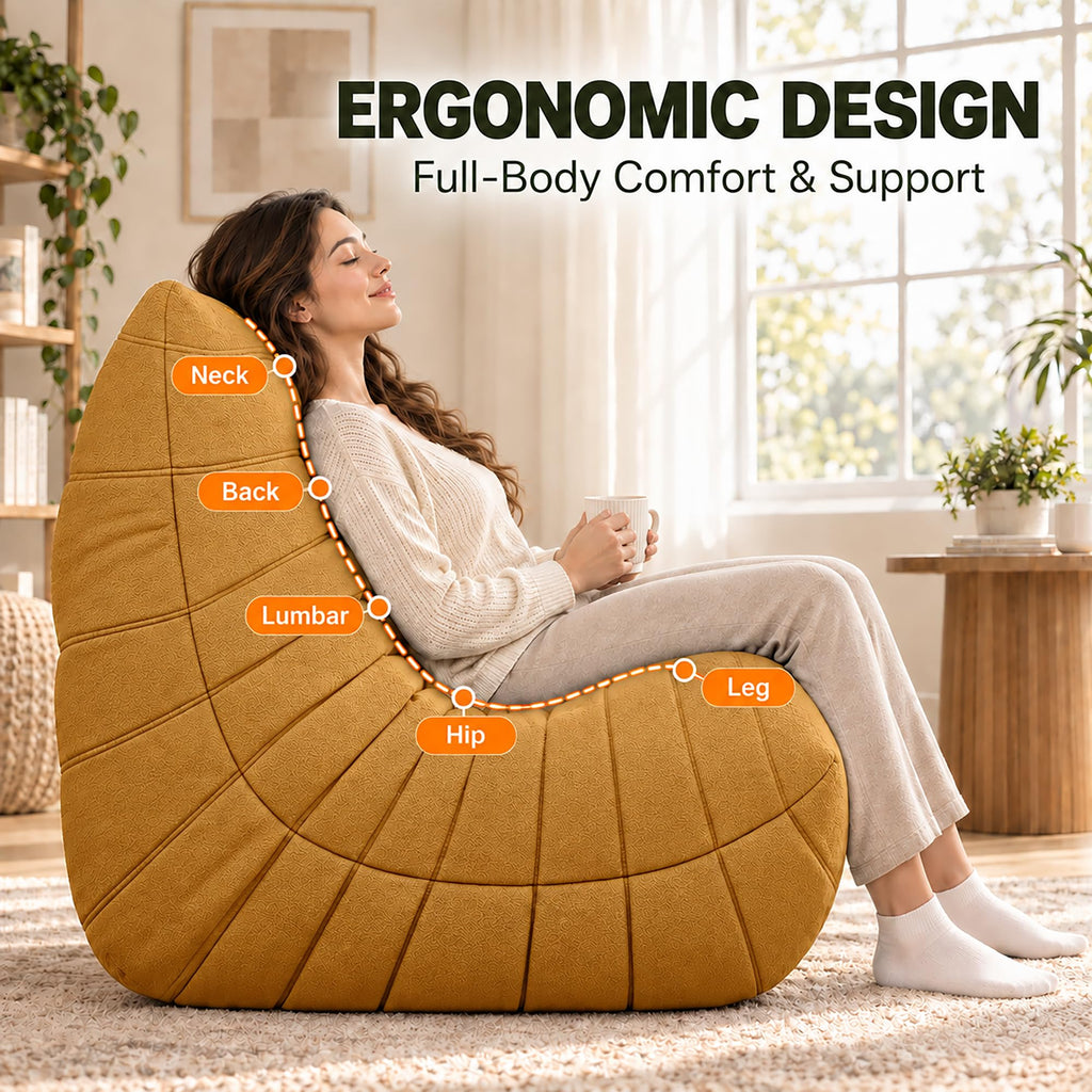 Yellow 3 Seater Bean Bag Sofa E135