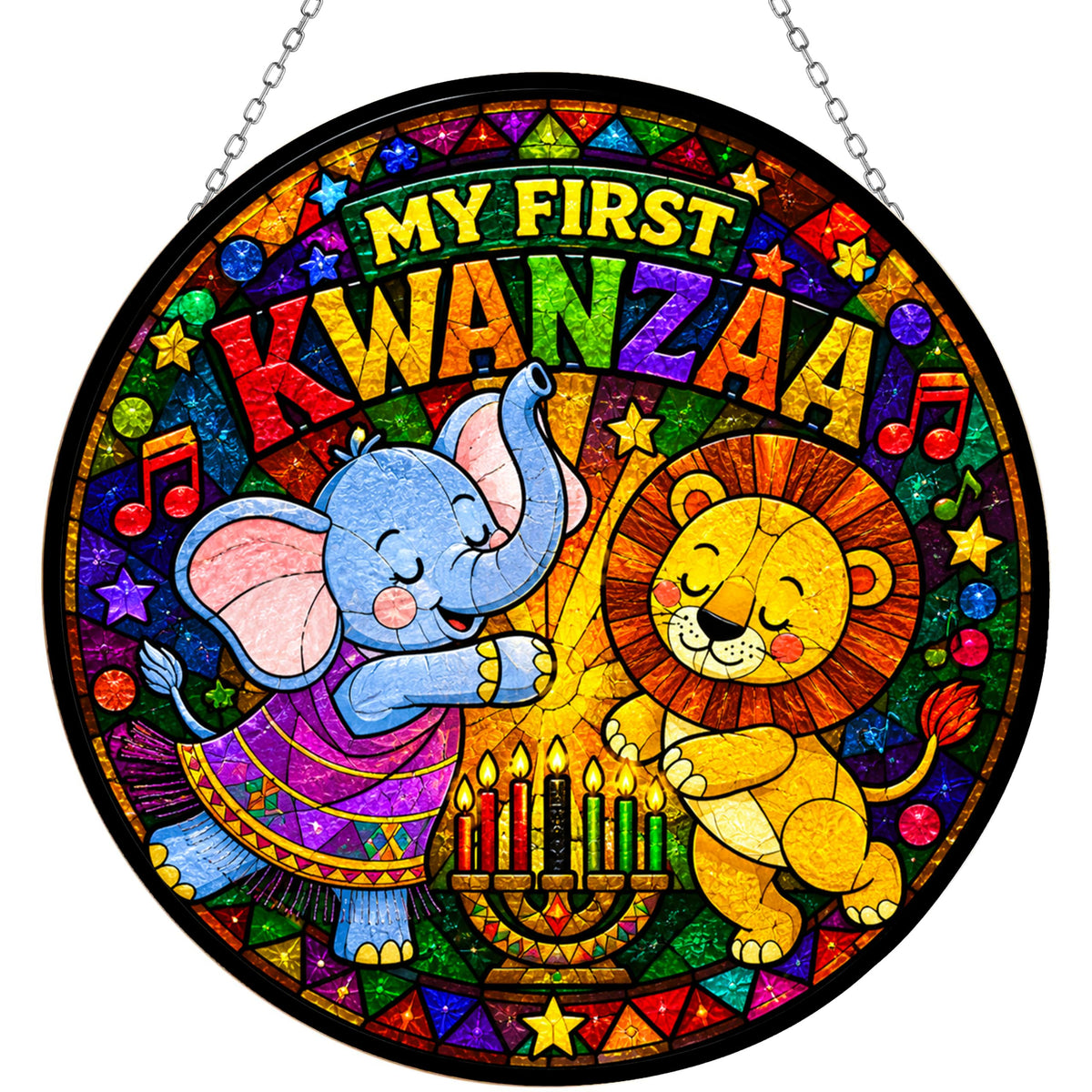 Stained Glass Wall Decor 7.9" Z3107