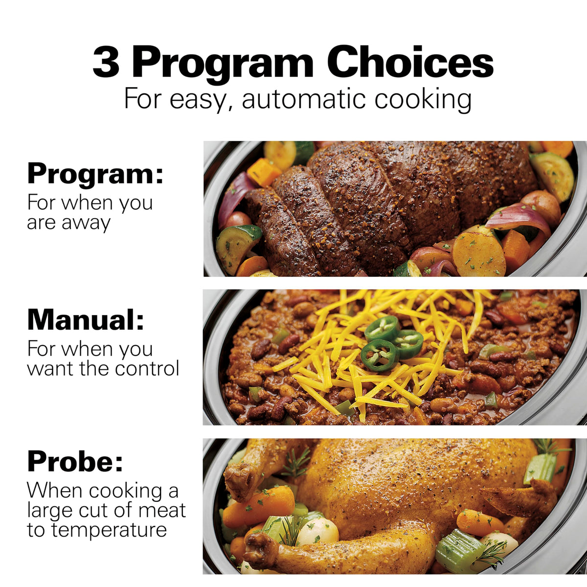 Portable 6 Quart Programmable Slow Cooker J8055