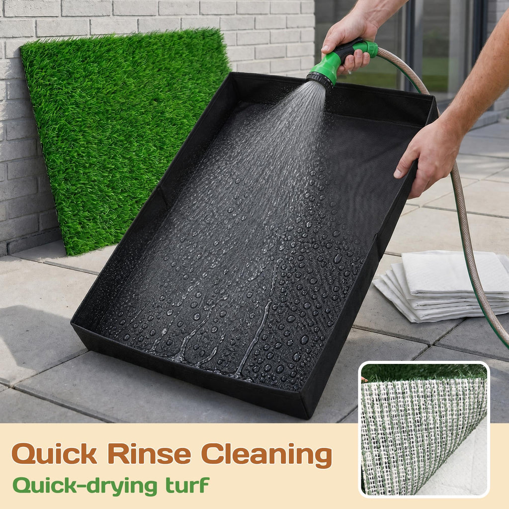 Dog Grass Pad with Tray 32"x22" with 8pc Pee Pads R94991