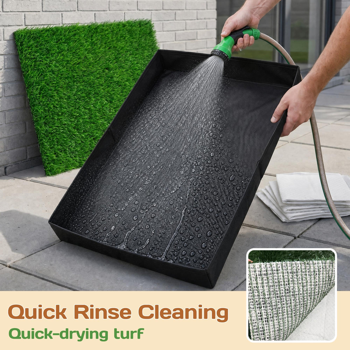 Dog Grass Pad with Tray 32"x22" with 8pc Pee Pads R94991