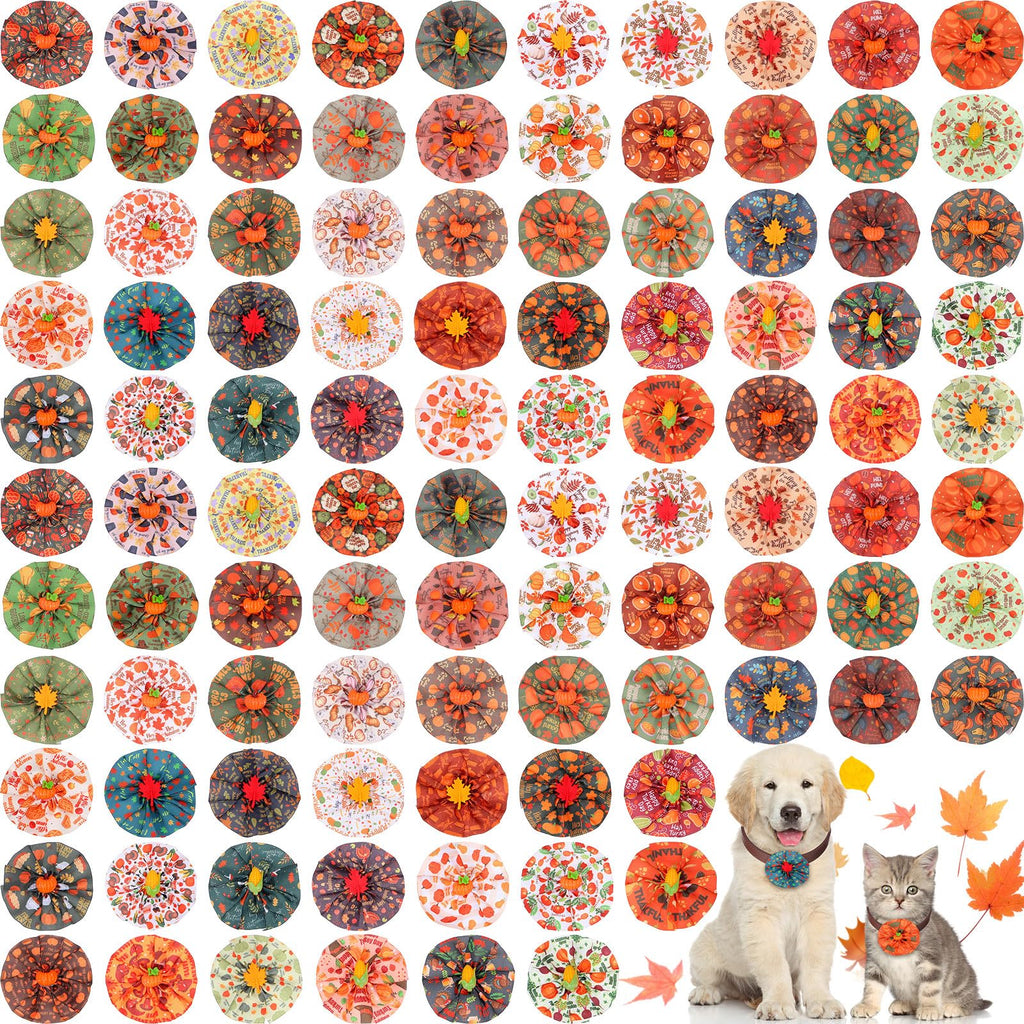 100 Pcs Dog Collar Flower Bows P208033