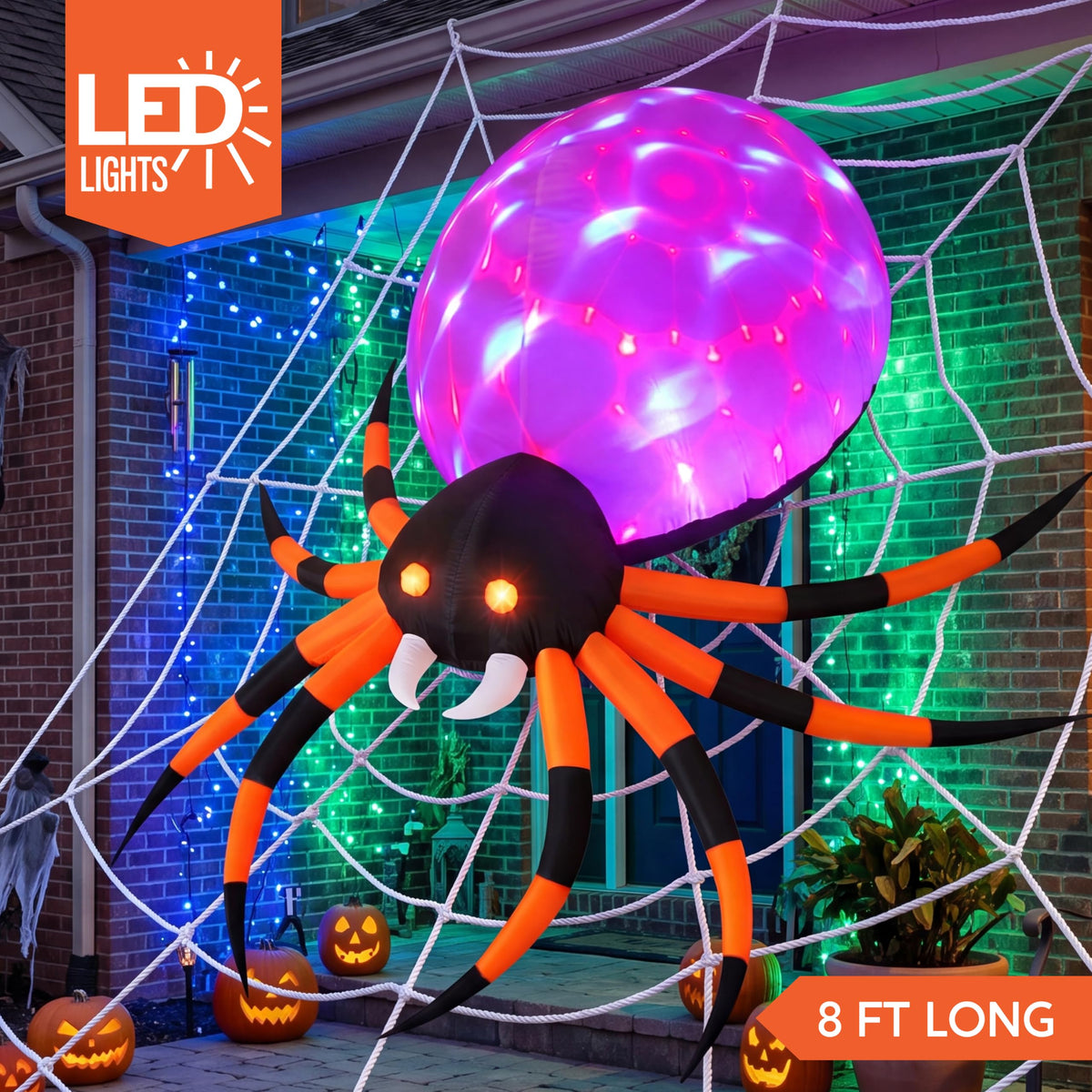 8 FT Inflatable Giant Spider Outdoor Decoration R711