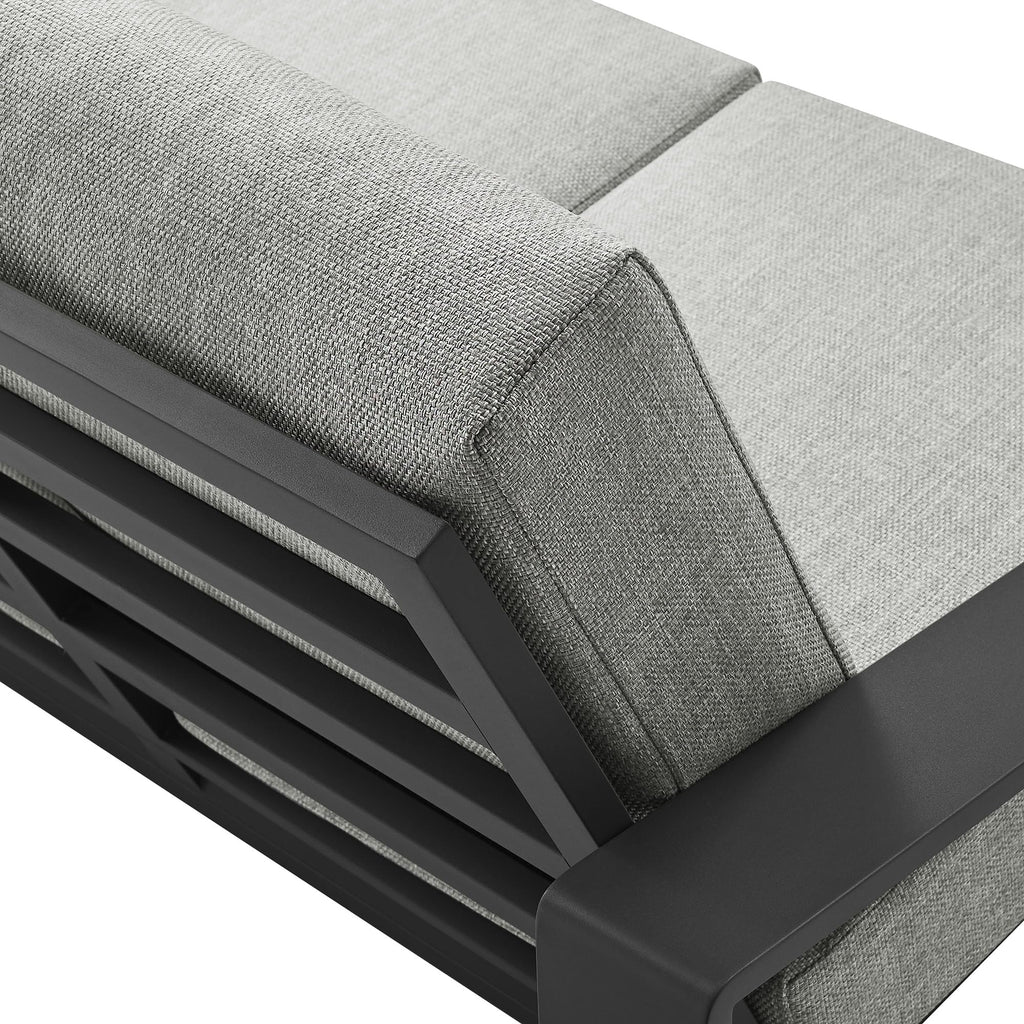 Light Gray Aluminum Outdoor Loveseat with Removable Cushions Z954020