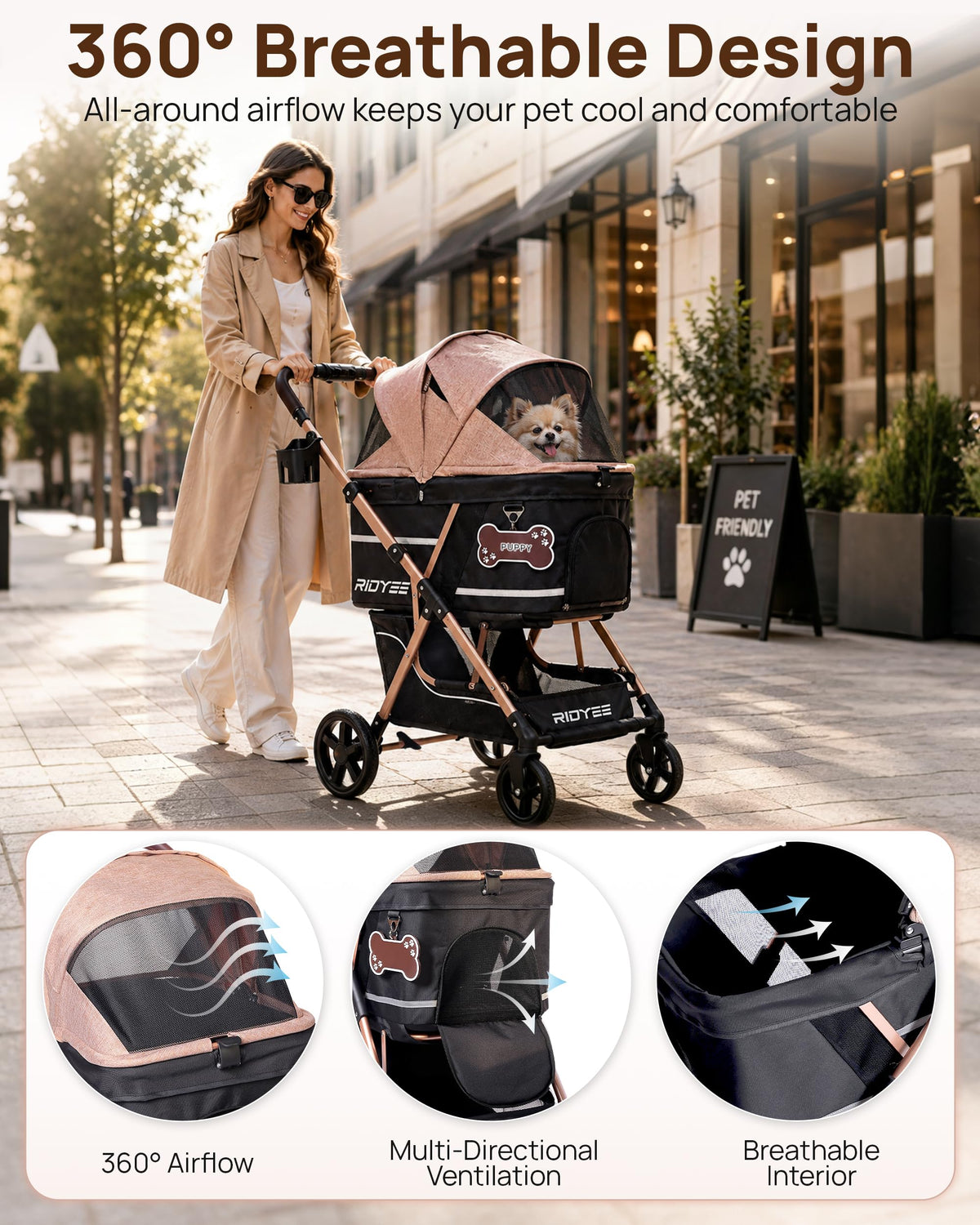 Foldable Dog Stroller B24557